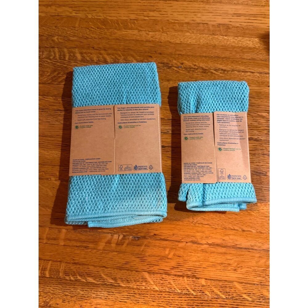 Norwex Kitchen Towel and Kitchen Cloth Set of 2 Turquoise NWT - Picture 10 of 10
